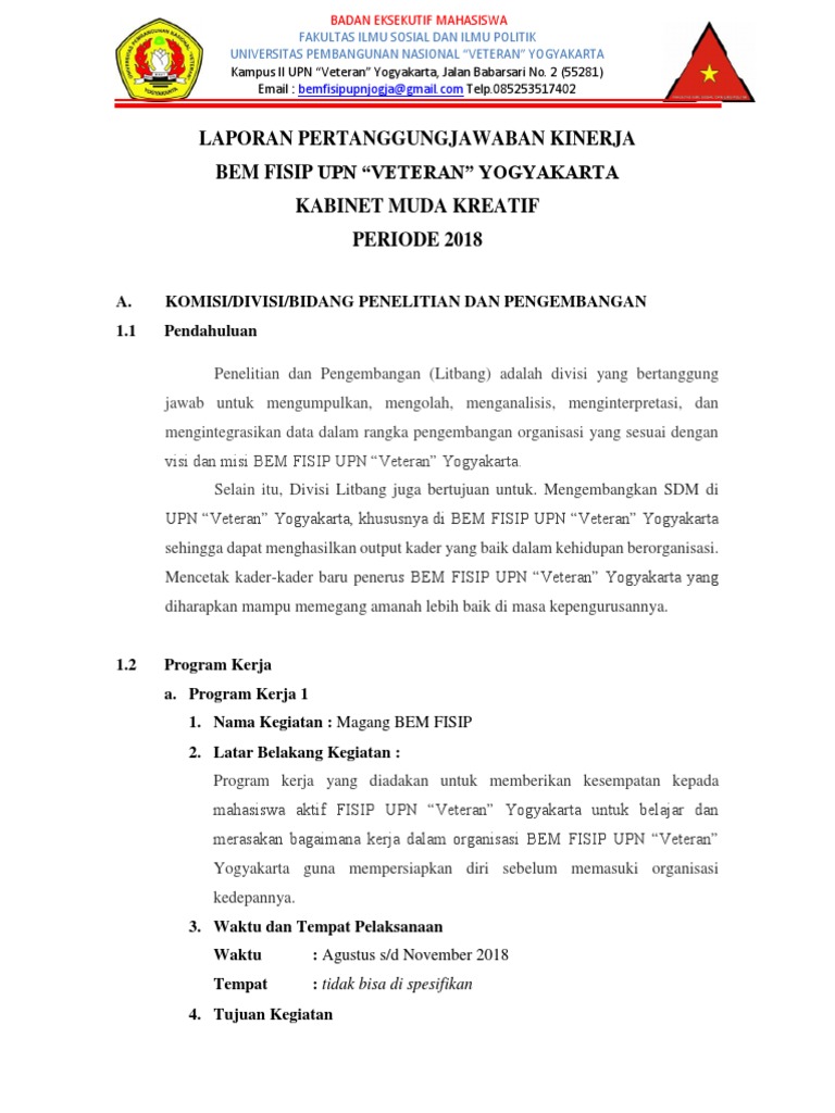 Lpj Bem Fisip Litbang