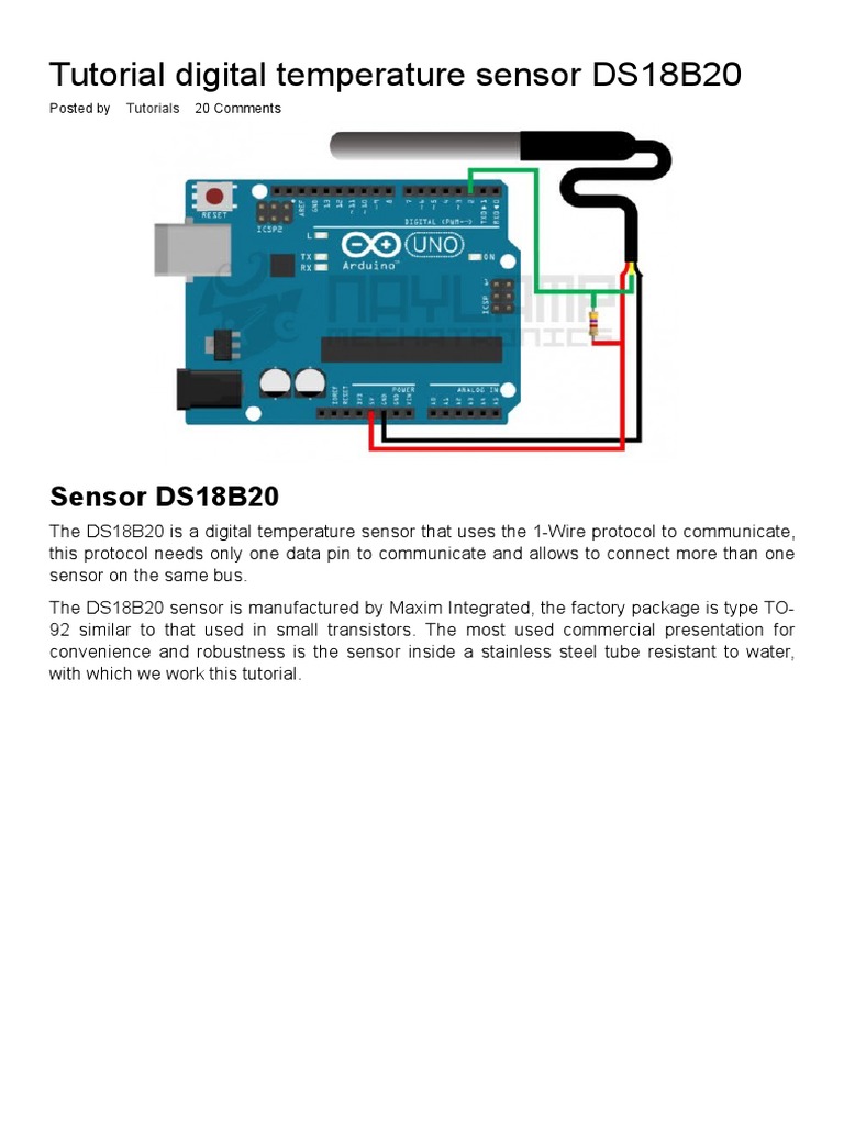 Tutorial Digital Temperature Sensor DS18B20 | PDF | Computer ...