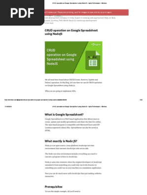 CRUD Operation on Google Spreadsheet Using NodeJS – Agira Technologies – Medium