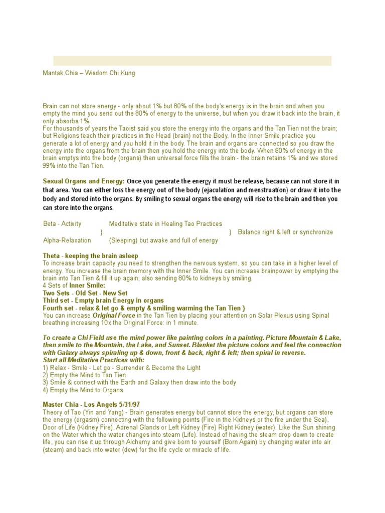 Mantak Chia Wisdom Chi Kung Pdf Mantak Chia Nature