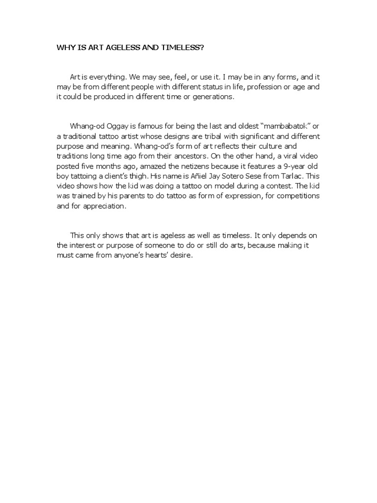 Art is timeless explanation image