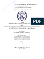 Diseño de aforador Parshall de menos de