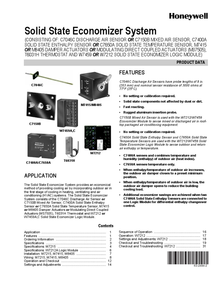 Electronic Economizer Manual PDF Thermostat Hvac