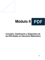 Módulo II: Concepto, Clasificación y Diagnóstico de Las Dificultades en Educación Matemática