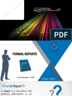 Formal Report Structure and Components