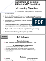 Fundamentals of Seismic Acquisition and Processing: Overall Learning Objectives