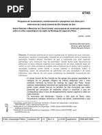 Programa de zoneamento, monitoramento e pesquisas nos sítios pré – históricos do Litoral Central do Rio Grande do Sul. Sobre Histórias e Memórias do Litoral Central