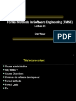 FMSE Course Covers Software Modeling Using Math Formulas