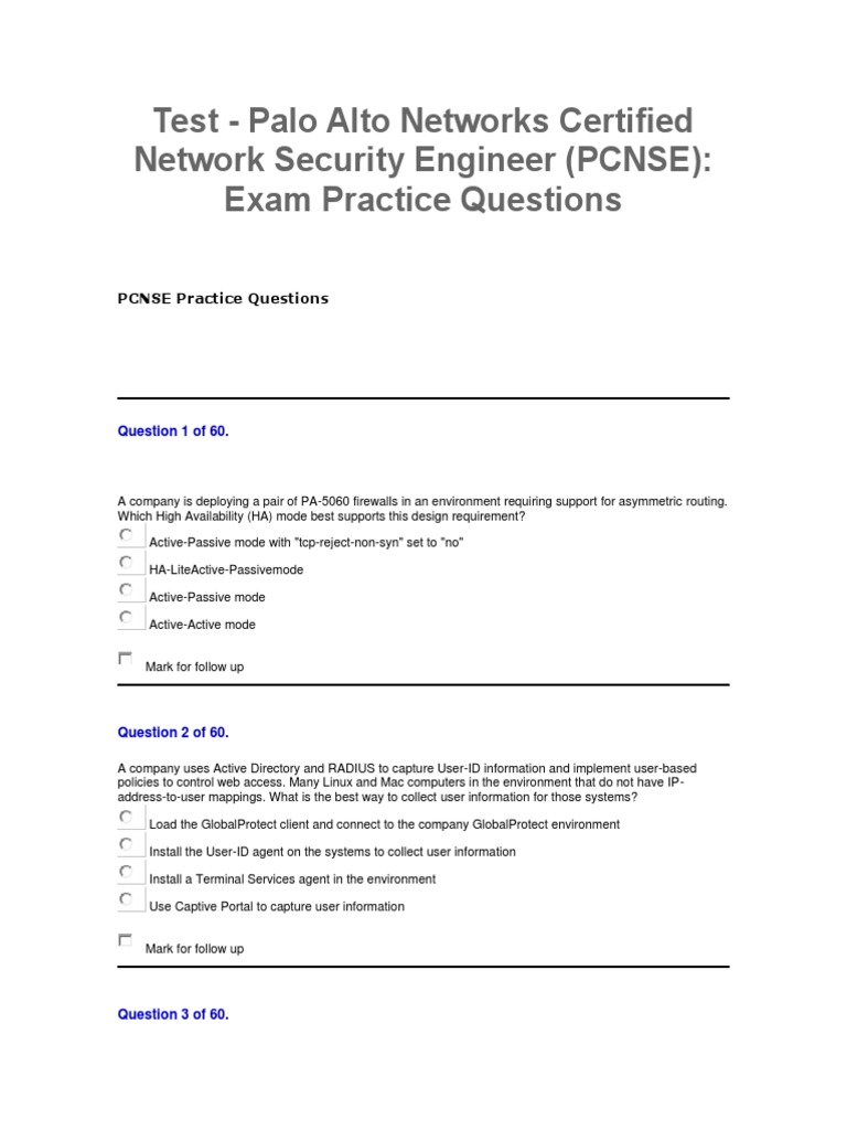 PCNSE Fragenkatalog