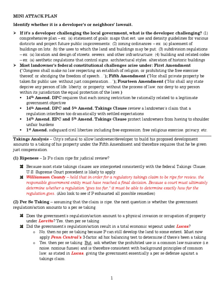 Analyzing Constitutional and Regulatory Challenges to Land Use Restrictions PDF Zoning