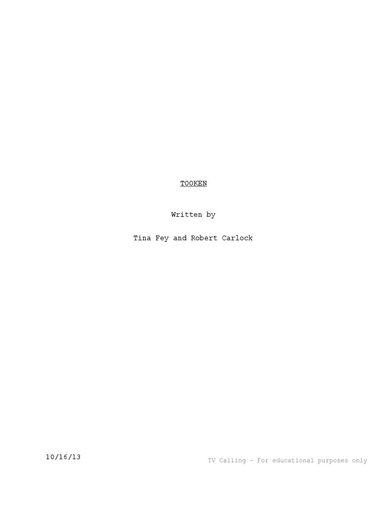 NETFLIX Unbreakable Kimmy Schmidt Pilot Script PDF