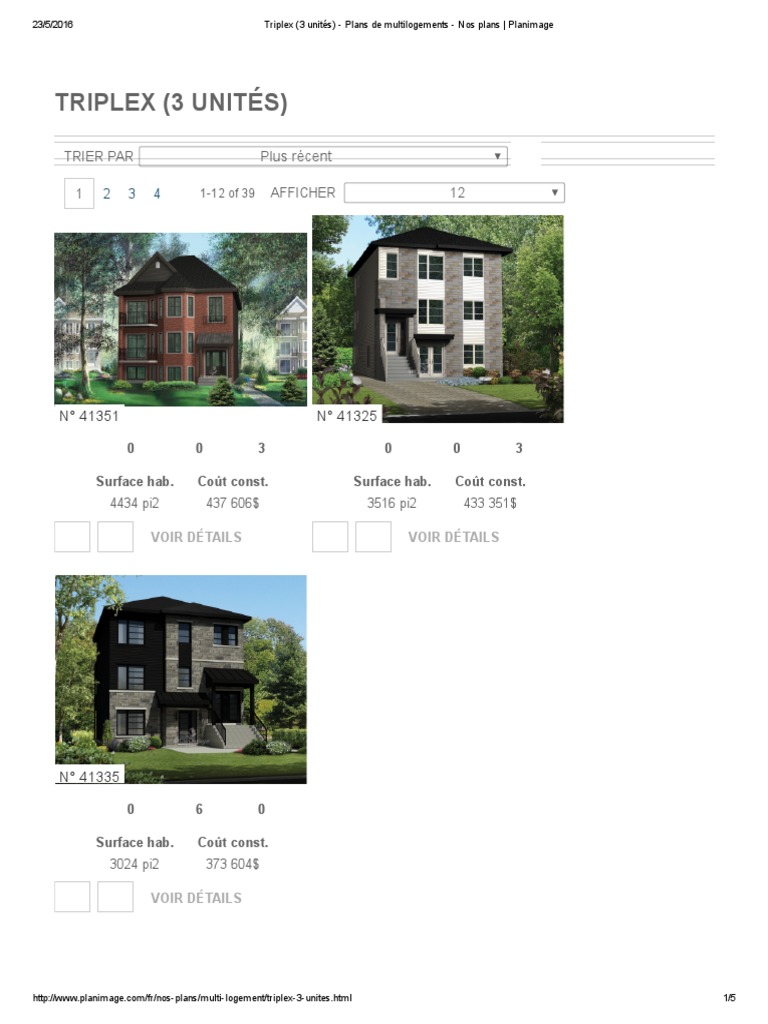 Plans de triplex modernes et variés | PDF | Design environnemental ...