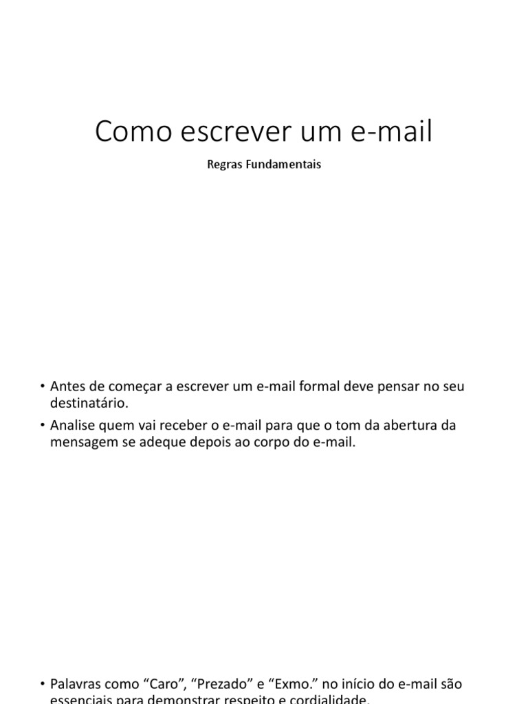 Guia para Escrever E-mails Formais | PDF | Comunicação