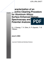 Characterization of An Effective Cleaning Procedure For Aluminum Alloys: Surface Enhanced Raman Spectroscopy and Zeta Potential Analysis