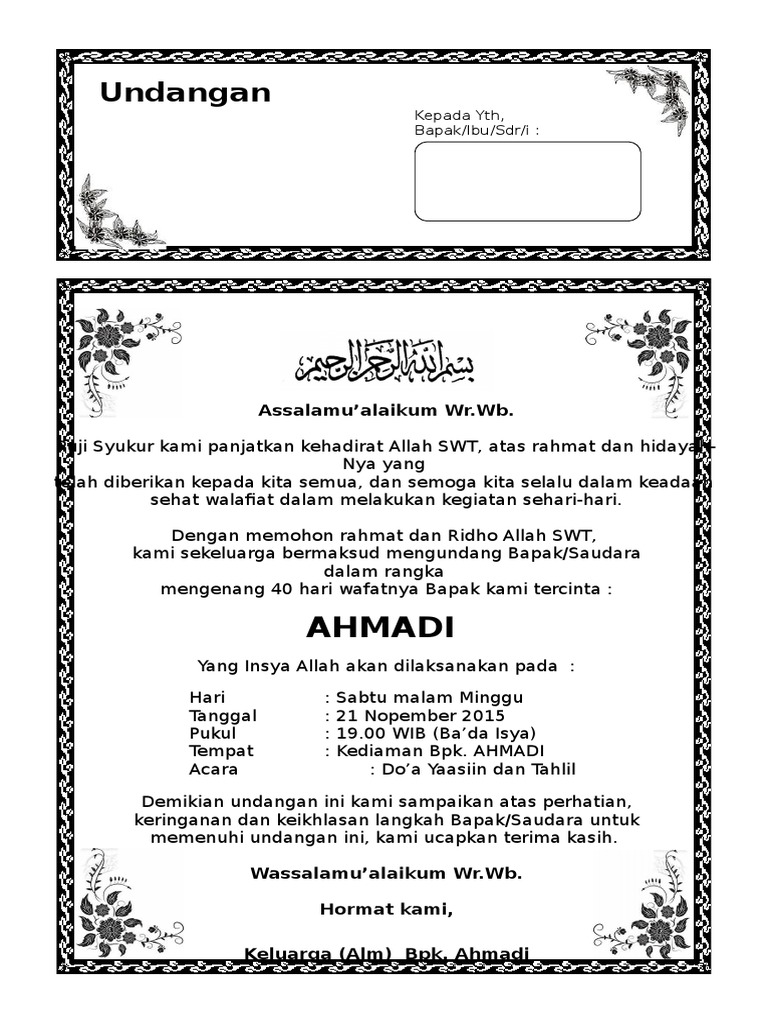 Cara Membuat Undangan Tahlildoc