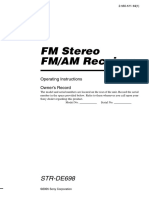FM Stereo FM/AM Receiver: STR-DE698