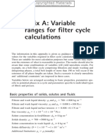 Appendix A: Variable Ranges For Filter Cycle Calculations: Basic Properties of Solids, Solutes and Fluids