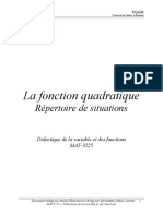 La - Fonction - Quadratique Répertoire de Situations