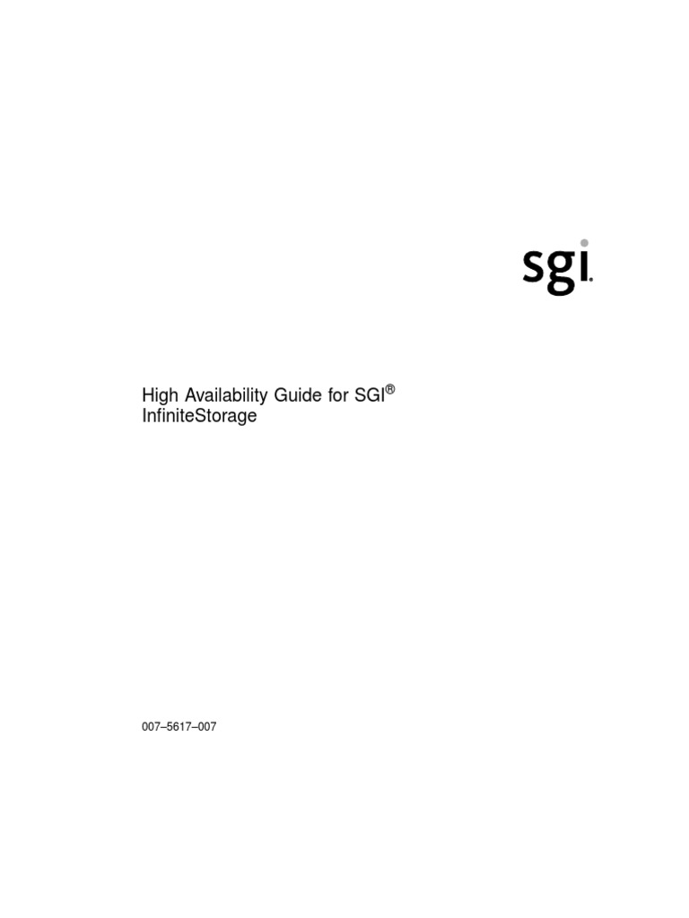 High Availability Guide For SGI InfiniteStorage | PDF | Trademark ...