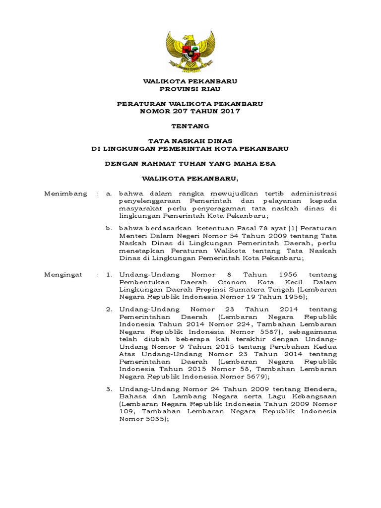 Tata Naskah Dinas No. 207 Tahun 2017 Ok (1)