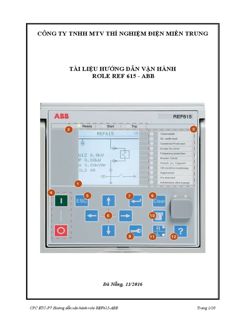 Huong Dan Van Hanh Relay REF 615 | PDF