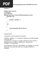 ECS401U Procedural Programming Autumn 2018 Mid Term Test A