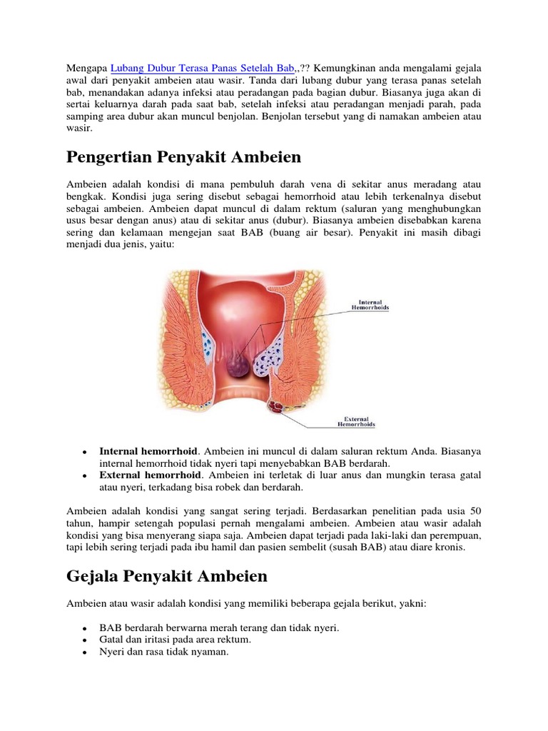 Mengapa Lubang Dubur Terasa Panas Setelah Bab Pdf