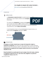 A Que Temperatura Se Congela La Sangre Del Cuerpo Humano