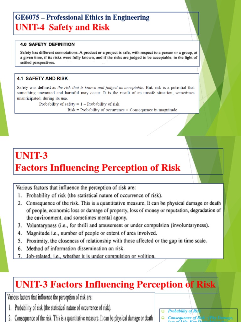 Safety and Risk in Professional Ethics | PDF | Change Management | Risk