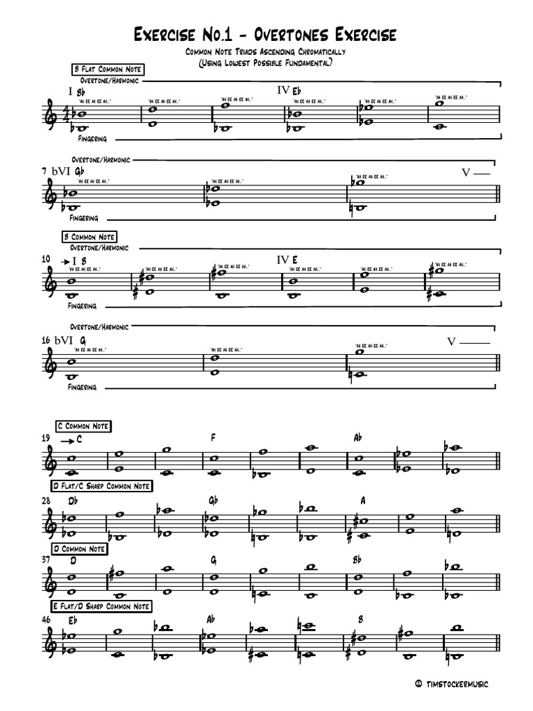 Exercise No 1 Overtones Exercise W/ Common Note Triads (Saxophone