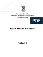 Rural Health Statistics: Government of India Ministry of Health and Family Welfare Statistics Division