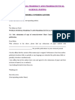 WJPPS Cover Letter Template for Research Paper Submission