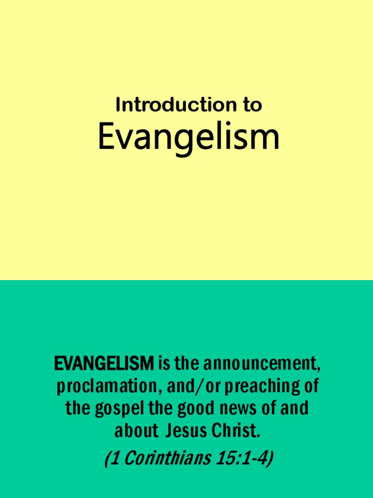 Introduction To Evangelism Pdf The Gospel Evangelism