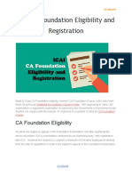 ICAI CA Foundation Eligibility and Registration 