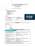 Review Status of Last Meeting Issues