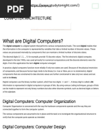 Digital Computer, It's Components and Block Diagram 