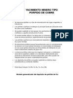 Yacimiento Minero Tipo Porfido de Cobre: Modelo Generalizado Del Depósito de Pórfido de Cu