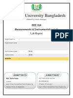 Hamdard University Bangladesh: EEE 314 Measurements & Instrumentation Lab