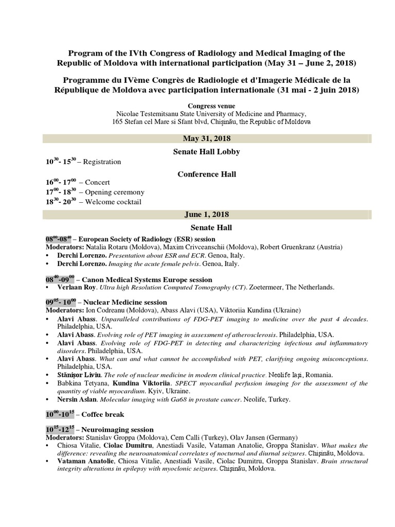 Congress Program - Updated 09.05.2018 | PDF | Medical Ultrasound ...