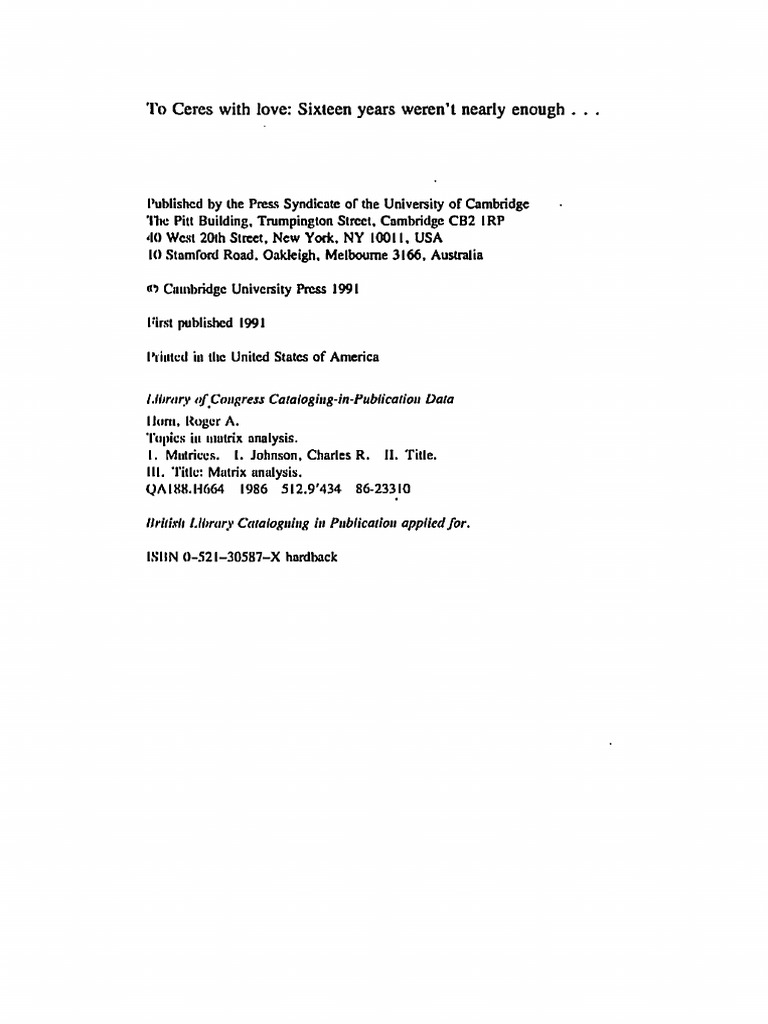 Topics in Matrix Analysis | PDF