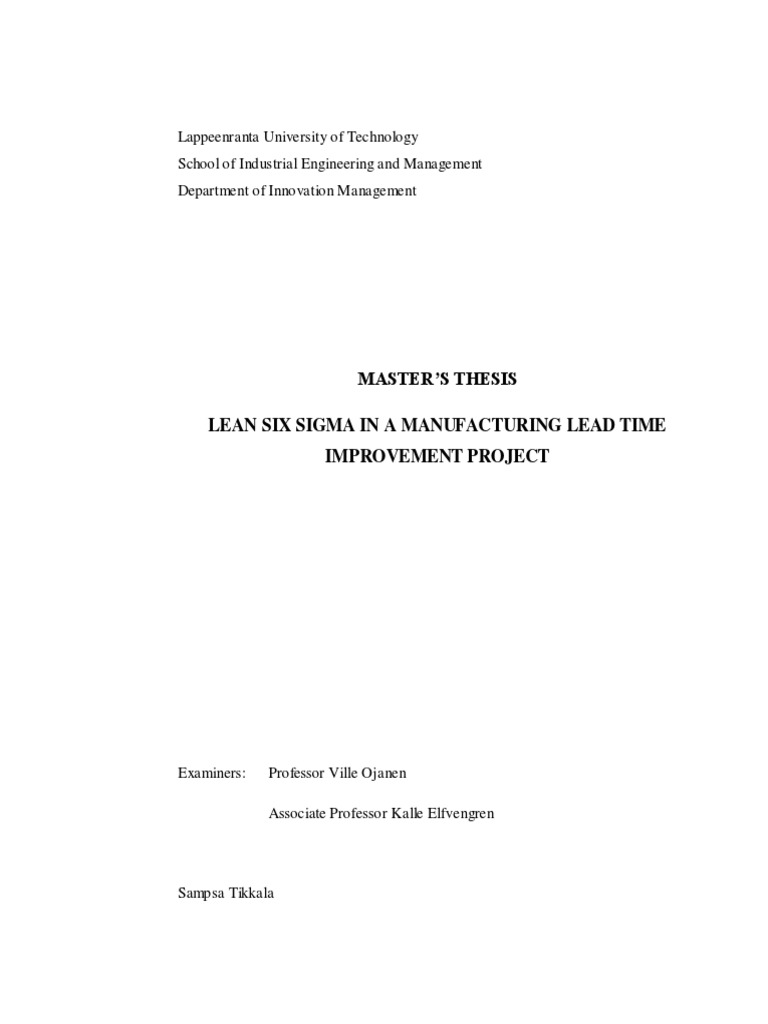 master thesis lean