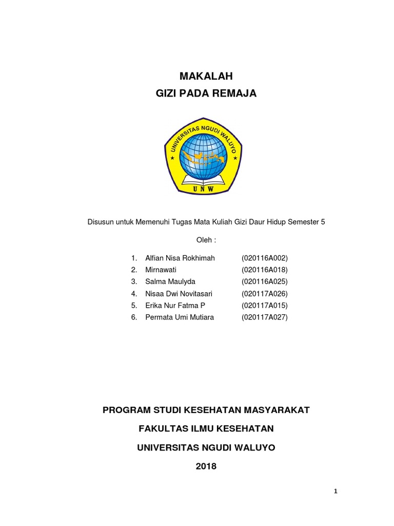 Makalah Gizi Remaja