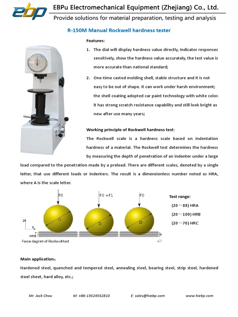 Dial Type Manual Rockwell Hardness Testing Machine (Tester) R-150M ...