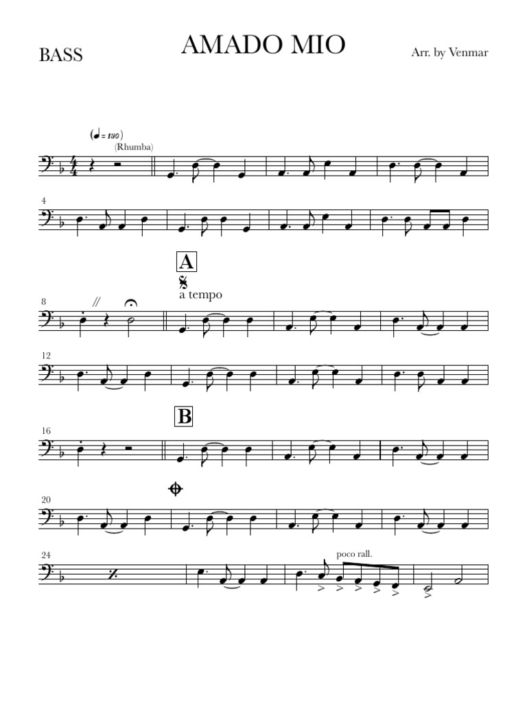 Amado Mio Arr. by Venmar PDF Sports Leisure