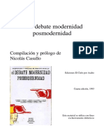 El Debate Modernidad Posmodernidad