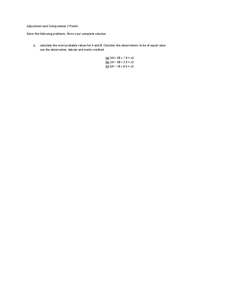 Adjustment and Computation 2 Exam Solutions | PDF | Teaching Methods ...