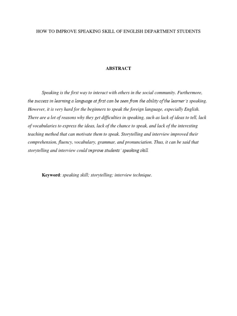 Enhancing English Speaking Skills | PDF | Speech | Storytelling