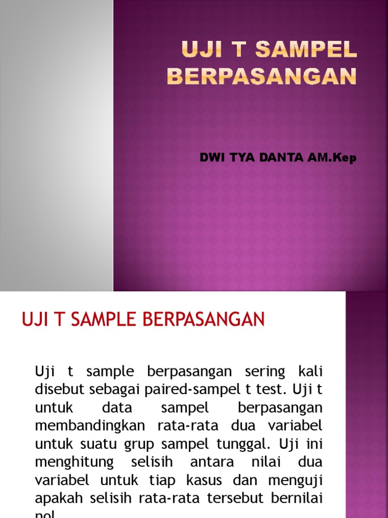 Uji T Sampel Berpasangan Ppt