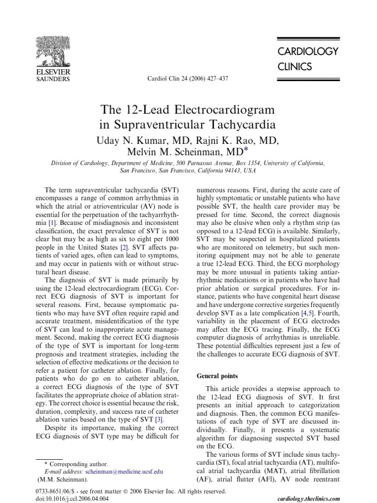 12 Lead Electrocardogram | PDF