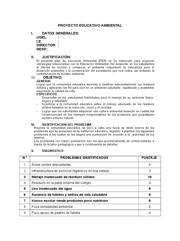 Proyecto de Educacion Ambiental 2013 | Descargar gratis PDF | Residuos ...